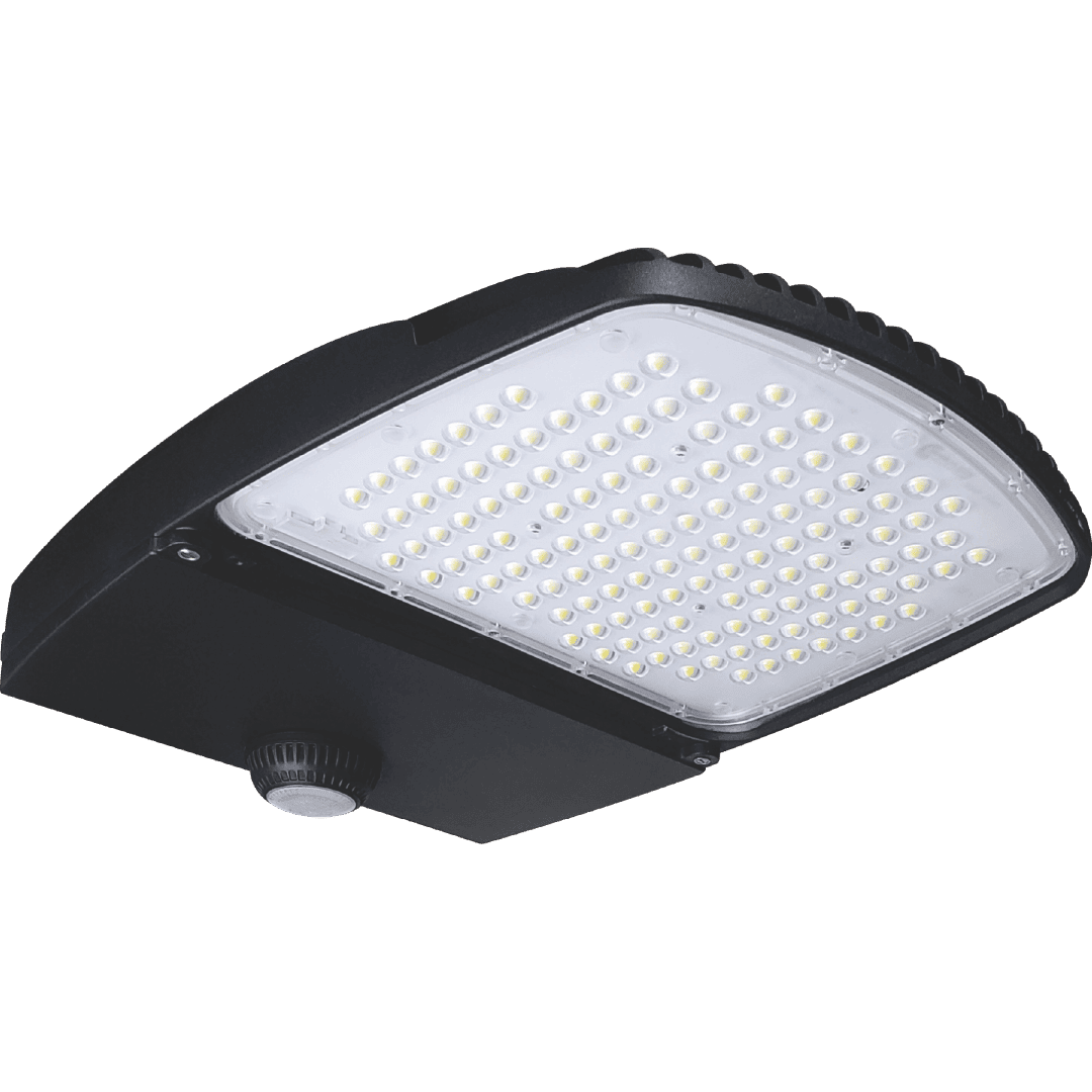 Underside lens view of FLD-RS, an architectural parking and area luminaire
